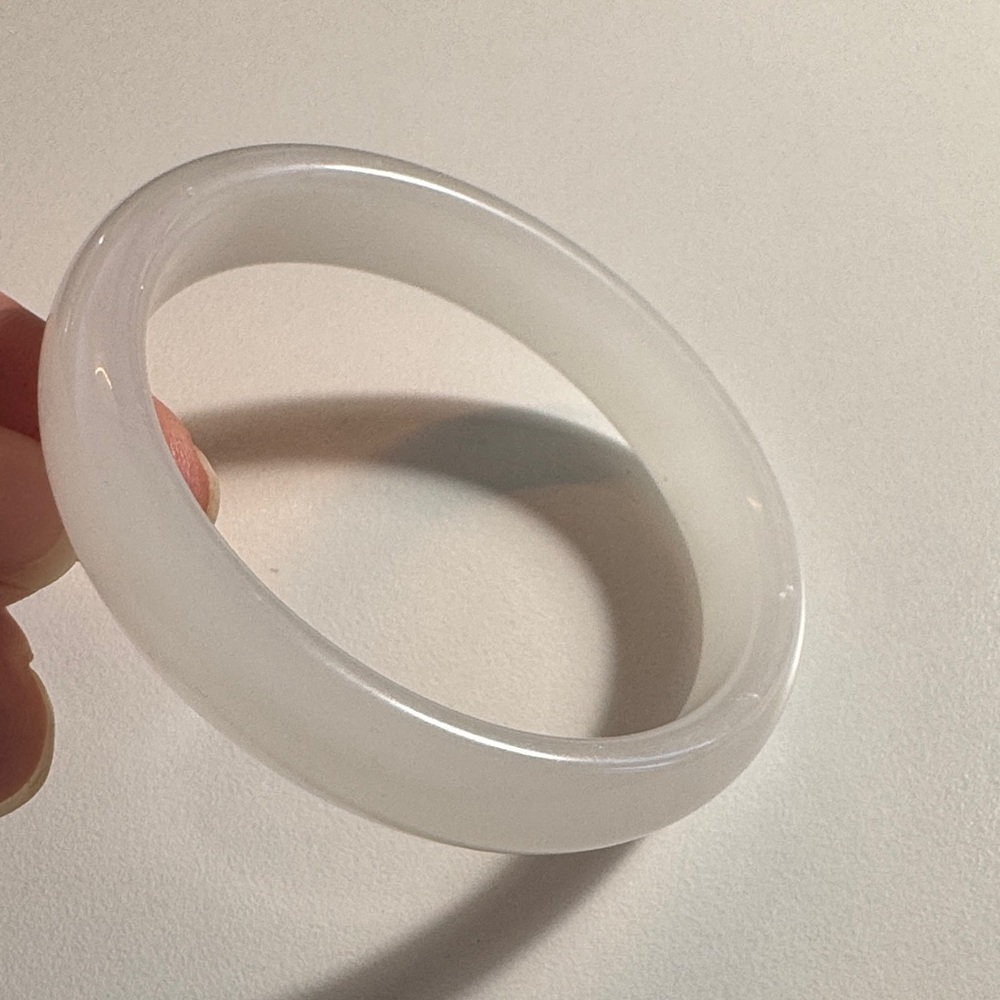 White Jade Bangle Bracelet